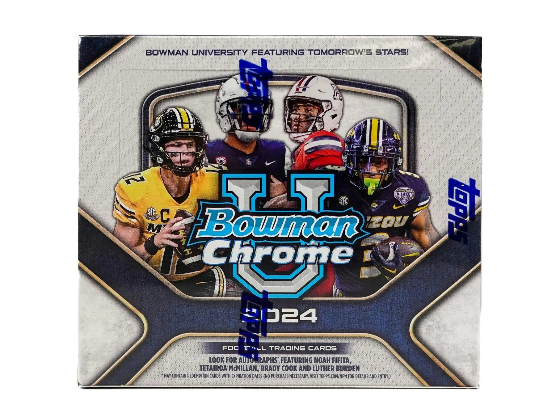 2024 Bowman University Chrome Football Hobby Jumbo Box with orange refractor cards