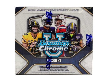 2024 Bowman University Chrome Football Hobby Jumbo Box with orange refractor cards