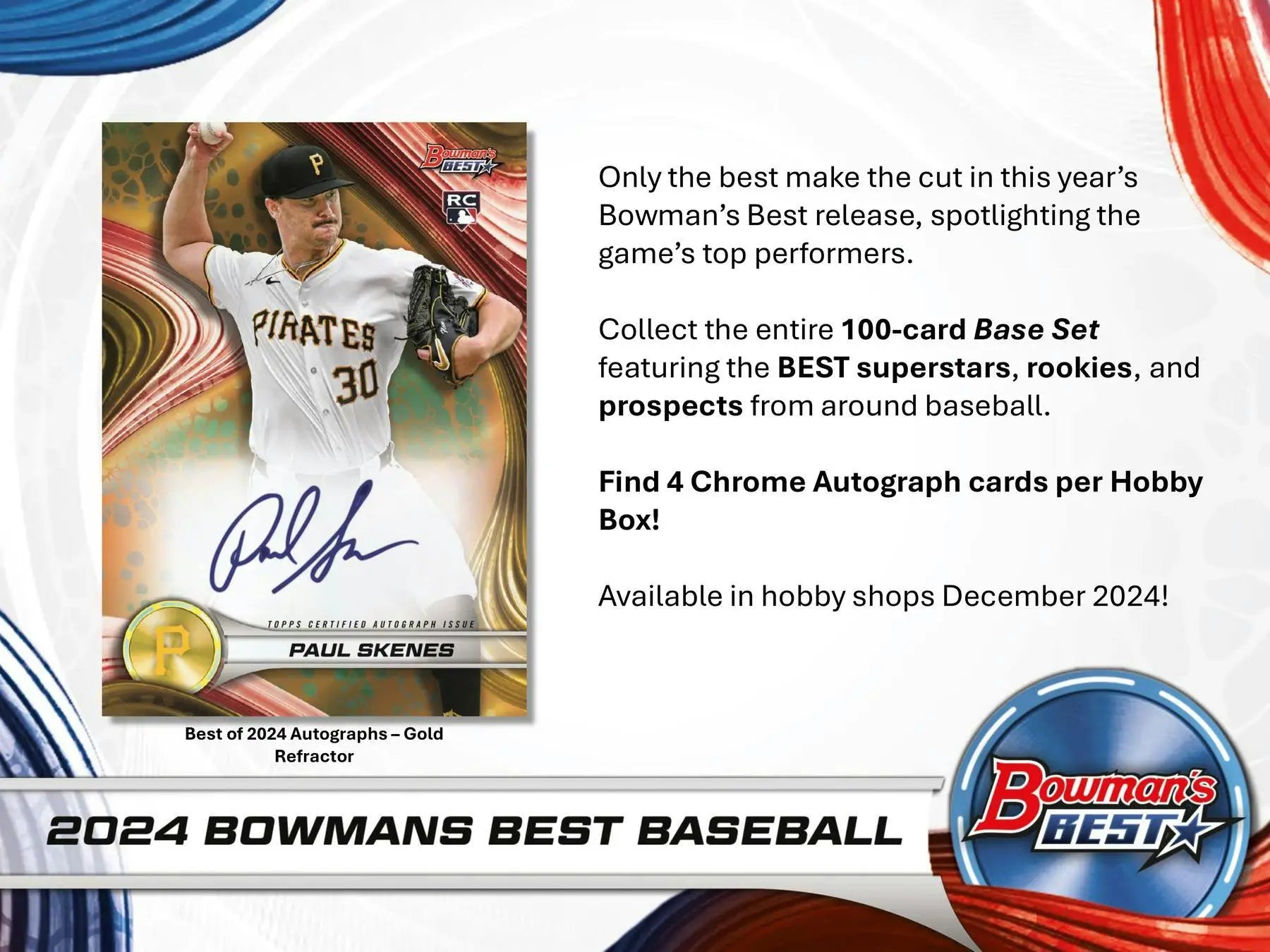 2024 Bowman’s Best Baseball Hobby Box featuring Pirates player autographed card and refractor parallel