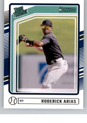 Roderick Arias 2024 Donruss Rated Prospect baseball card with original gloss finish