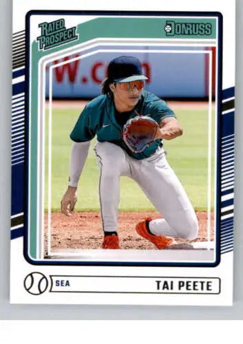 Tai Peete 2024 Donruss Rookie Baseball Card Rated Prospect with original gloss finish