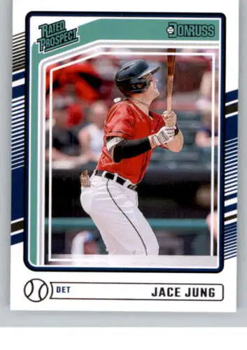 Jace Jung 2024 Donruss Rookie Card, Rated Prospect with original gloss finish