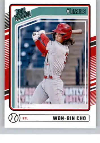 Baseball card of St. Louis Cardinals Rookie Won-Bin Cho rated prospect original gloss