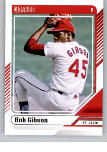 Bob Gibson baseball card featuring original gloss from 2024 Donruss #33 Simply Sandoval