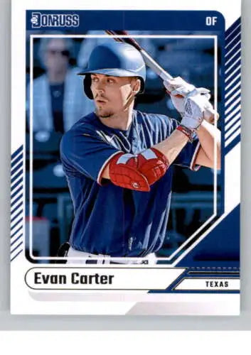 Evan Carter 2024 Donruss #74 Baseball Trading Card with original gloss detail