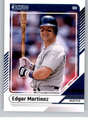 Baseball card of Edgar Martinez with bat, featuring original gloss from 2024 Donruss