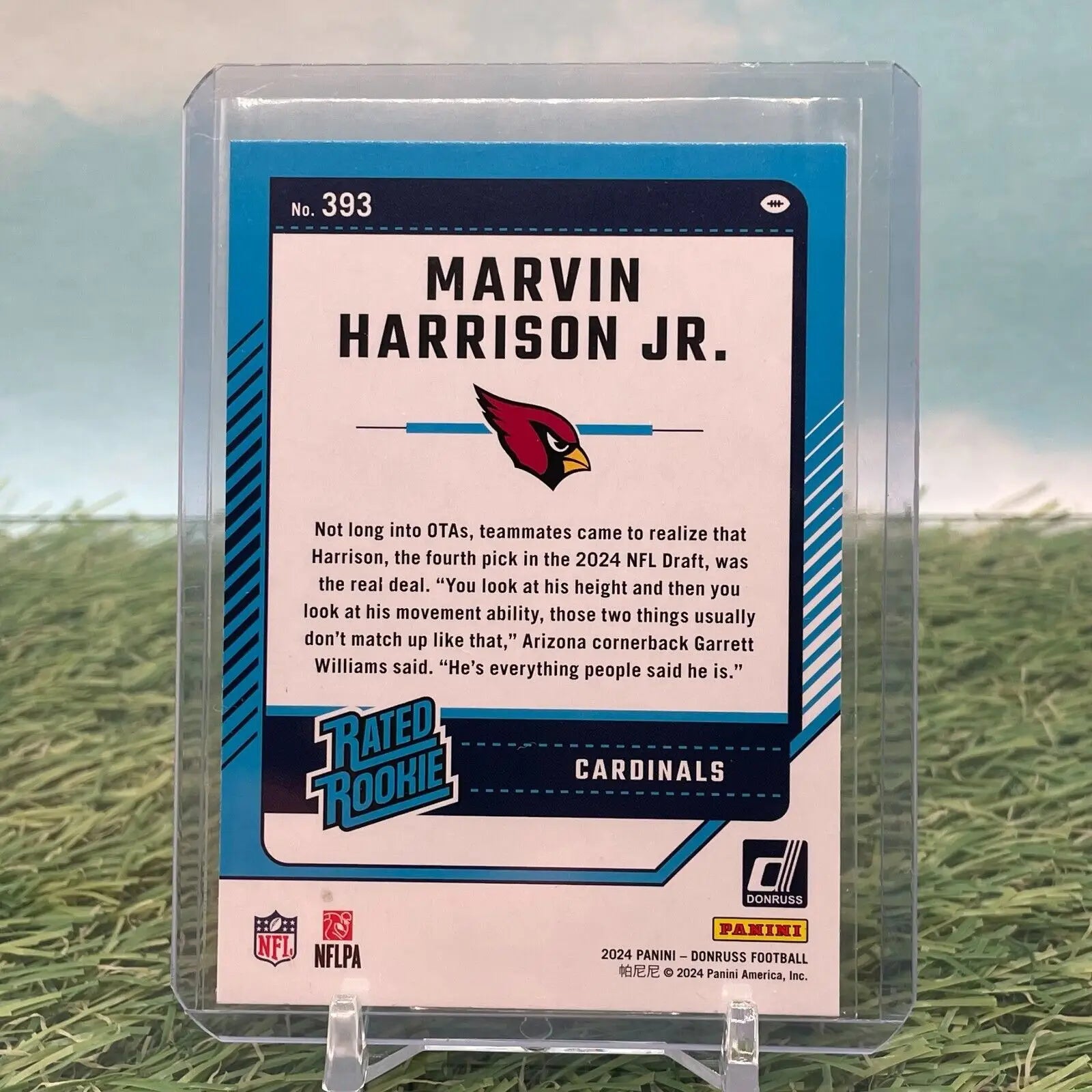 2024 Donruss Football Marvin Harrison Jr. #393 Rated Rookie card for Arizona Cardinals