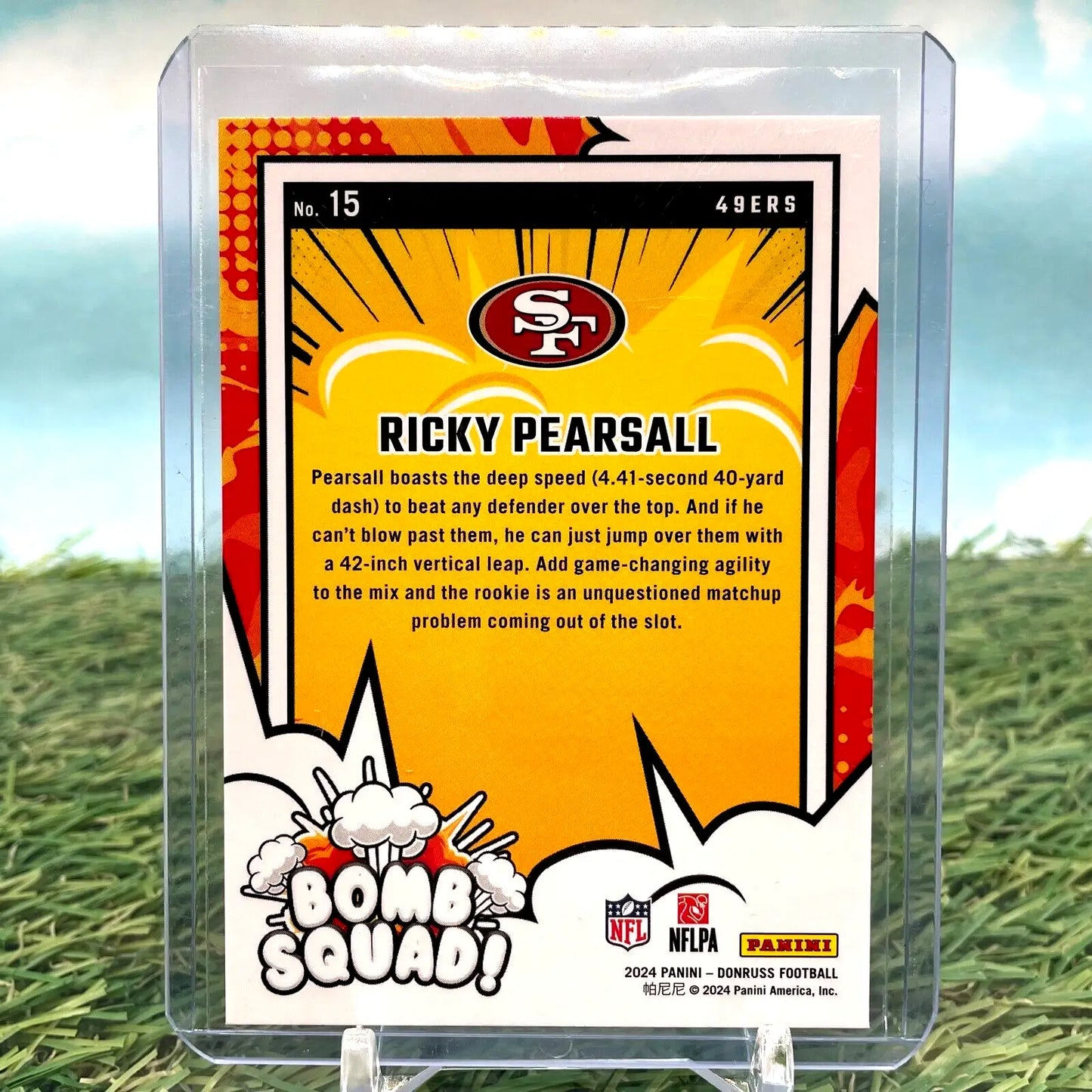 Ricky Pearsall football card from 2024 Donruss Bomb Squad #15 San Francisco 49ers