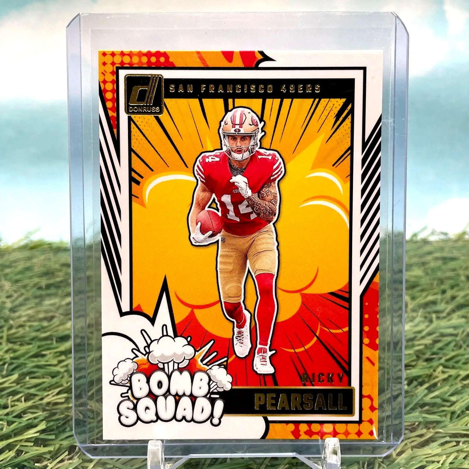 Vicky Pearsall football card from 2024 Donruss Ricky Pearsall Bomb Squad #15 49ers