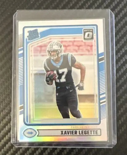 Xavier Legette football card from 2024 Donruss Optic Preview Rated Rookie Holo Prizm