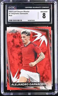 Graded Alejandro Garnacho soccer card from 2024 Leaf Soccer Blaster product