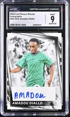 Graded Amadou Diallo autographed card from 2024 Leaf Soccer Blaster set