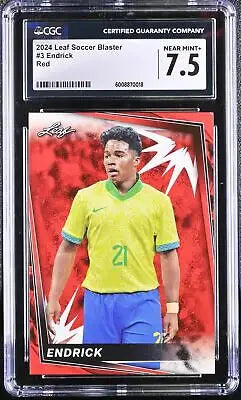 Graded Endrick Soccer Card from 2024 Leaf Soccer Blaster with CGC 7.5 rating