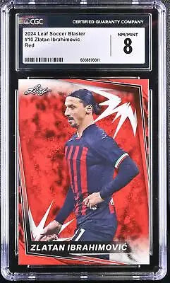 Graded Zlatan Ibrahimović card from 2024 Leaf Soccer Blaster Zlatan Ibrahimovic #10 Red