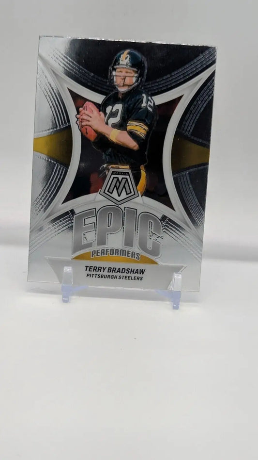 Mosaic Terry Bradshaw Epic Performers football card featuring the legendary Steelers quarterback