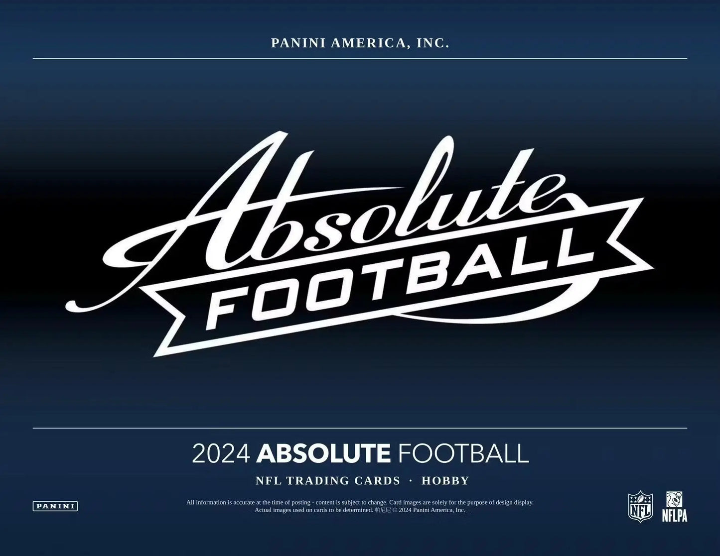 White Absolute Football logo with banner on dark background for 2024 Panini Hobby Box