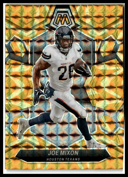 Joe Mixon 2024 Panini Mosaic Reactive Yellow football card featuring vibrant design