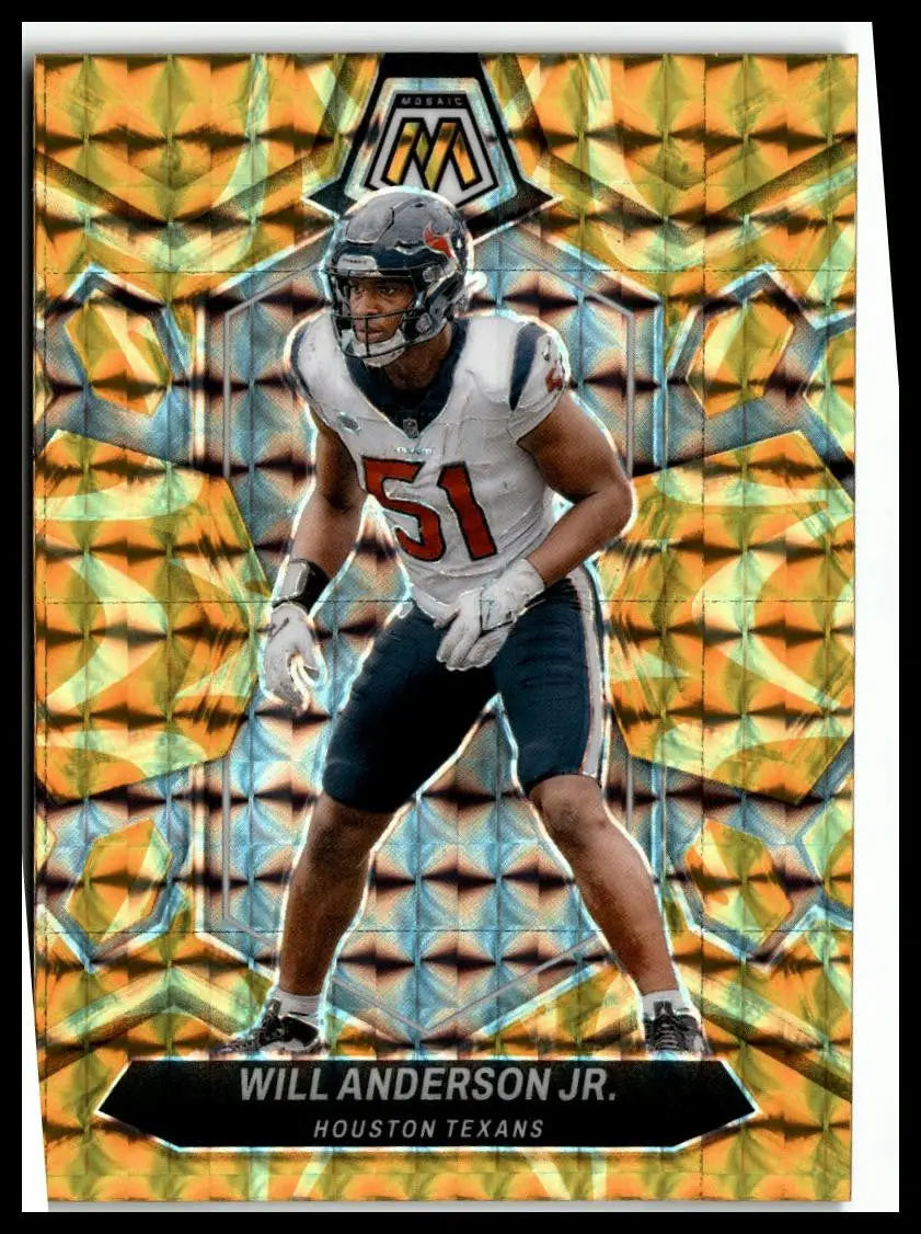 2024 Panini Mosaic #90 Will Anderson Jr. Mosaic Reactive Yellow Houston Texans card