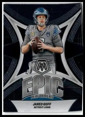 Jared Goff football card from 2024 Panini Mosaic Epic Performers series