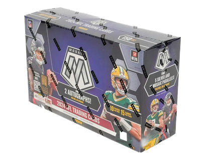 2024 Panini Mosaic Football Hobby Box showcasing vibrant player illustrations on packaging