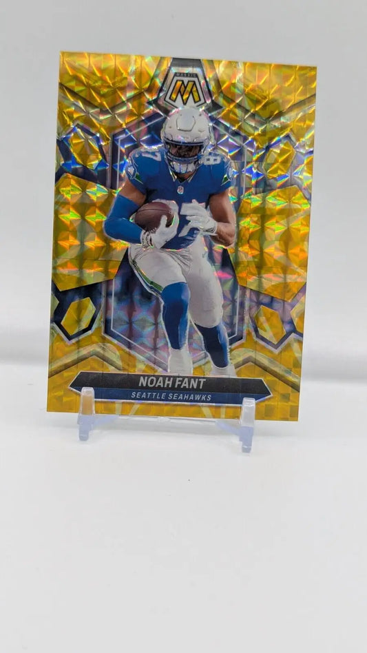 Football trading card of 2024 Panini Mosaic Reactive Yellow Noah Fant Seattle Seahawks