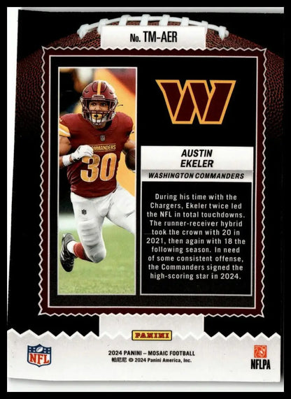 Austin Ekeler Touchdown Masters card from 2024 Panini Mosaic for collectors