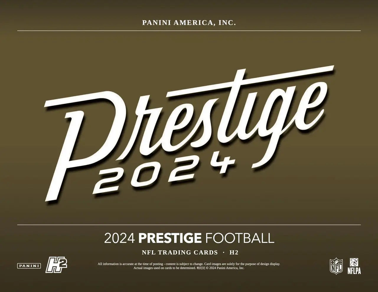 Panini Prestige 2024 NFL Football trading card logo in white on a dark background