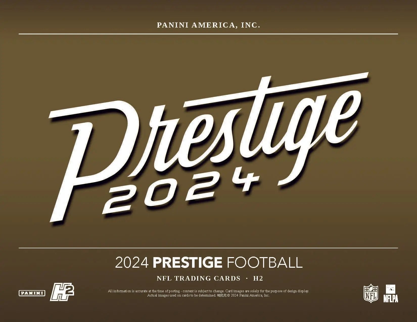 Panini Prestige 2024 NFL Football logo on Hobby Hybrid H2 Box with Galaxy Parallels