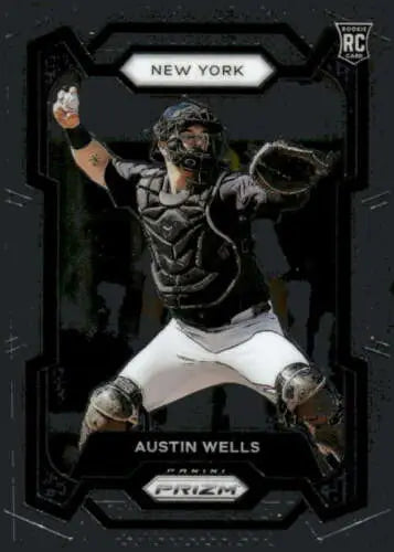 2024 Panini Prizm #193 Austin Wells baseball card with original gloss, Yankees edition