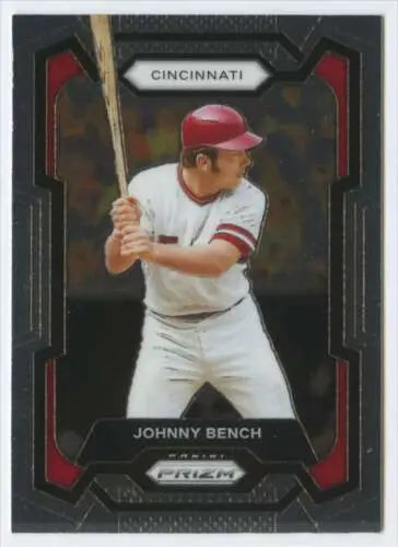 2024 Panini Prizm #253 Johnny Bench baseball card with original gloss, NM-MT condition