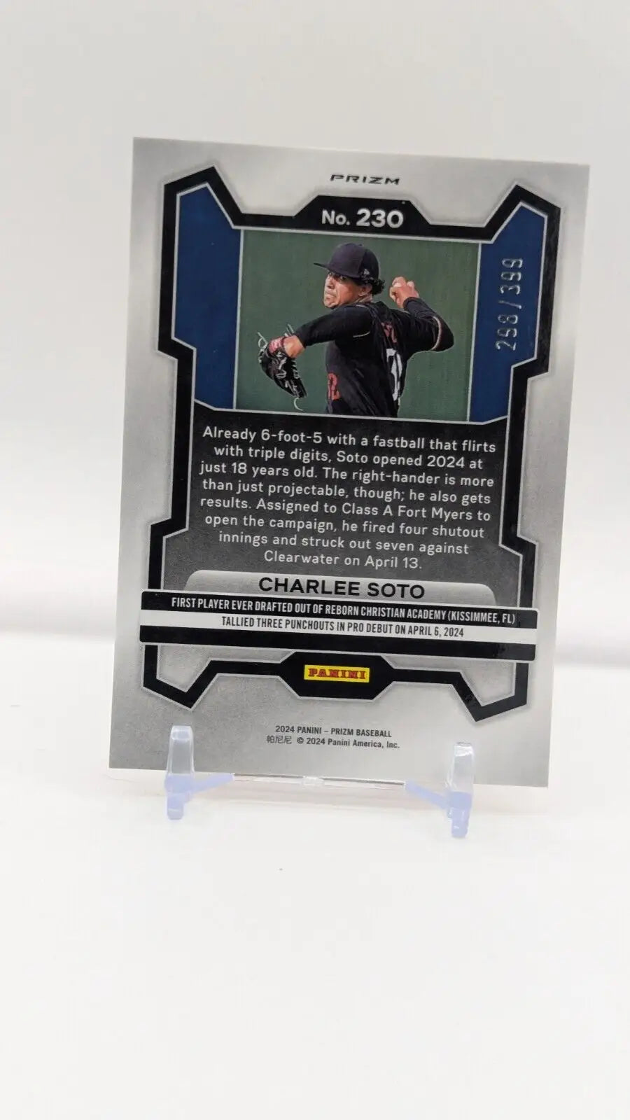 Charlee Soto baseball card from 2024 Panini Prizm Charlee Red Pulsar /399 collectible