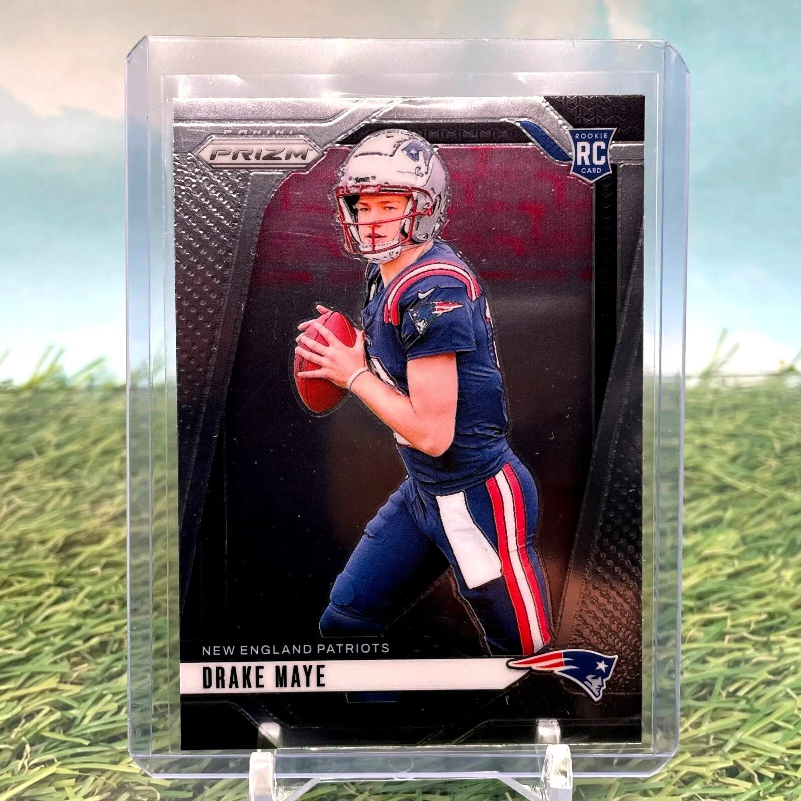 Drake Maye rookie card from 2024 Panini Prizm Football New England Patriots collection