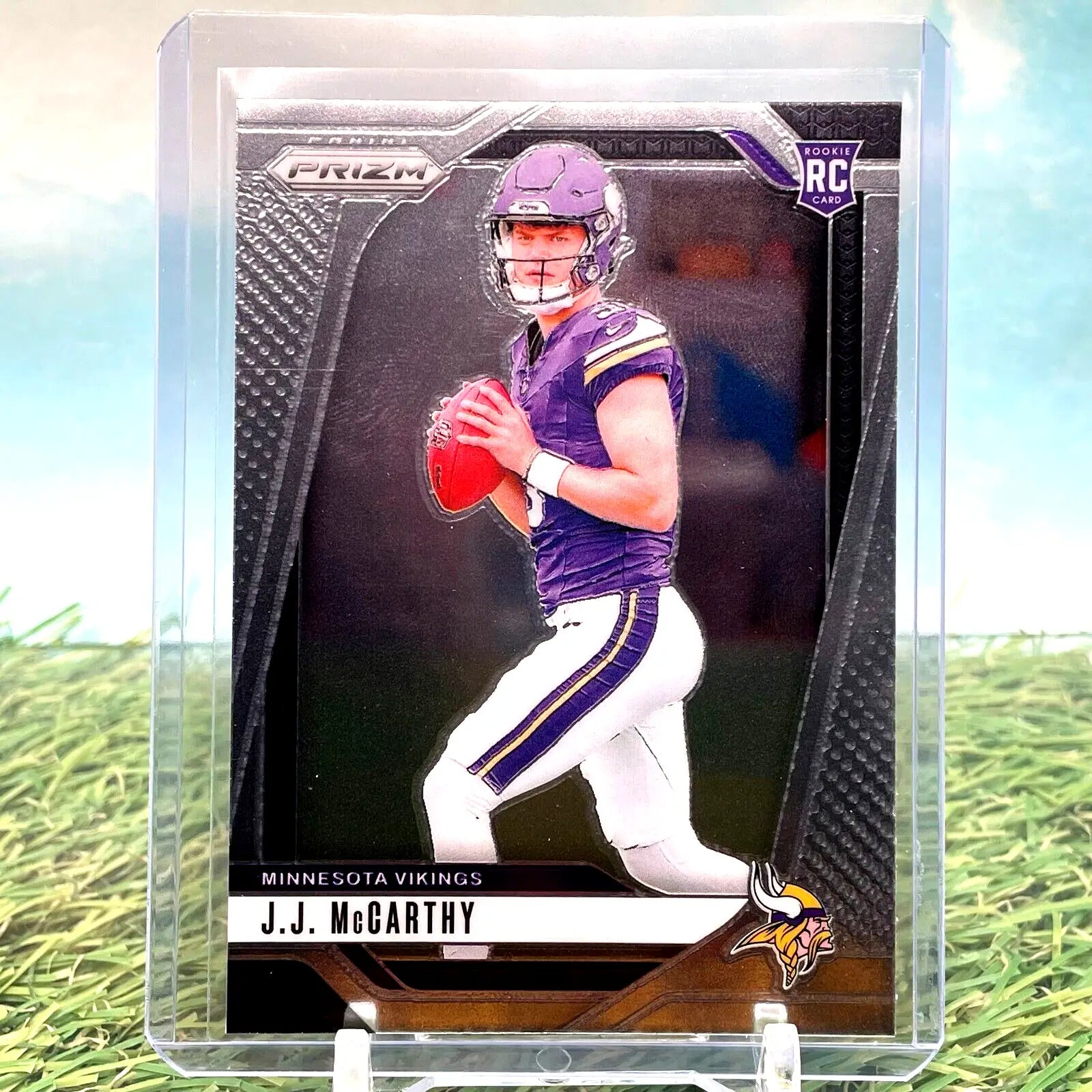 J.J. McCarthy rookie card from 2024 Panini Prizm Football #400 Base Card Vikings