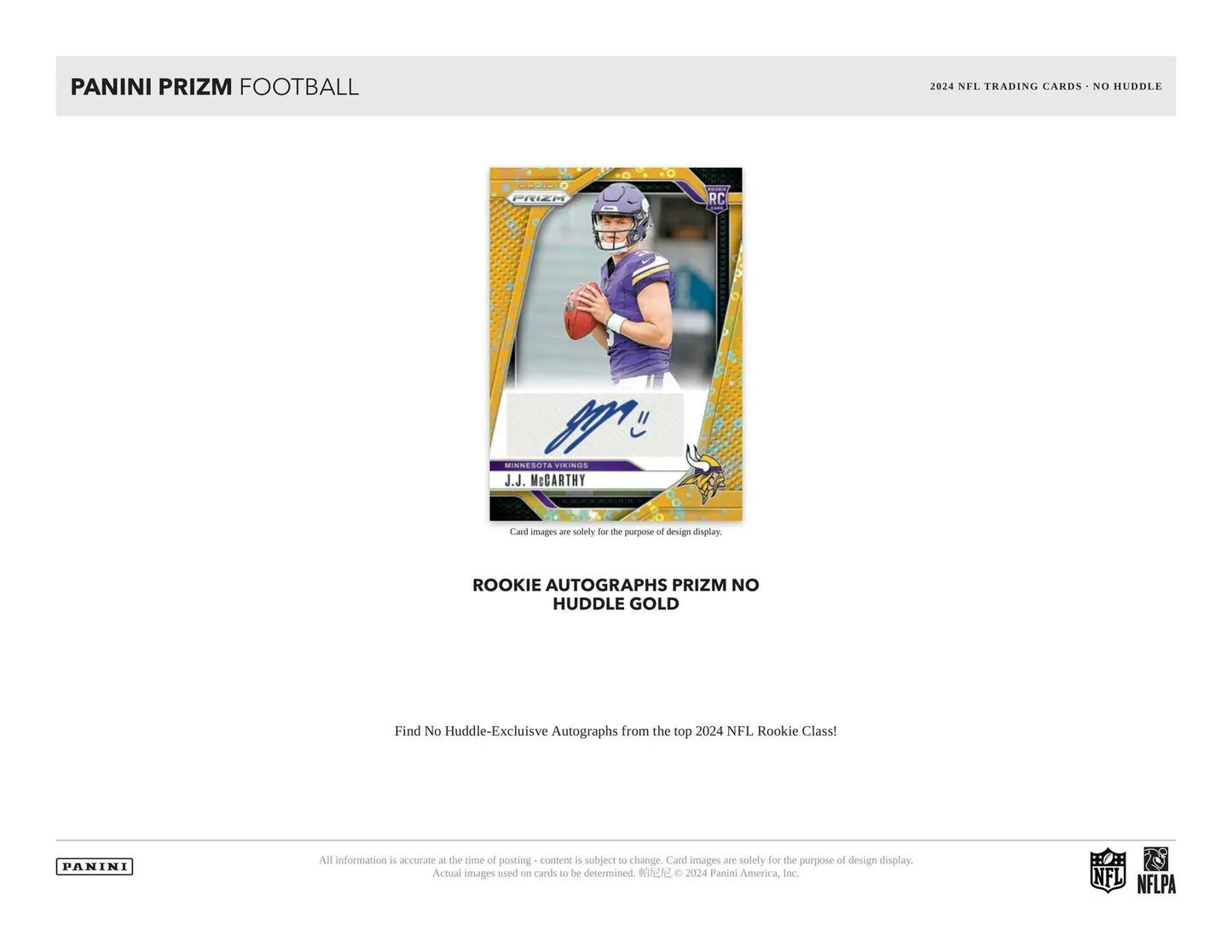 2024 Panini Prizm Football No Huddle Box with gold prizm autograph of NFL player