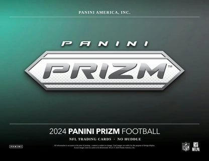 Silver metallic Panini Prizm Football logo with hexagonal design for Huddle Prizm