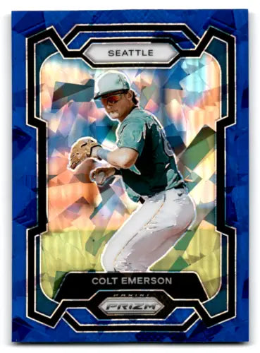 Colt Emerson baseball card from 2024 Panini Prizm Prizms Blue Ice NM-MT Mariners