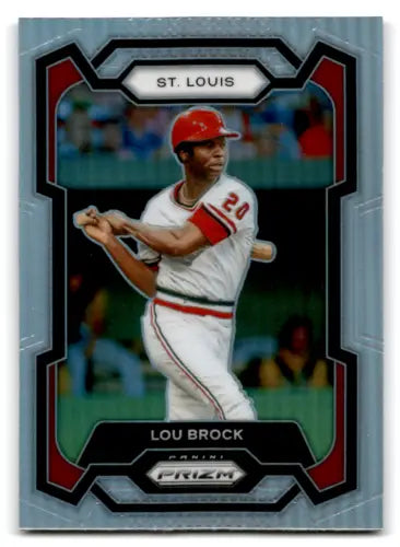 Lou Brock baseball card from 2024 Panini Prizm Prizms Silver series, NM-MT condition