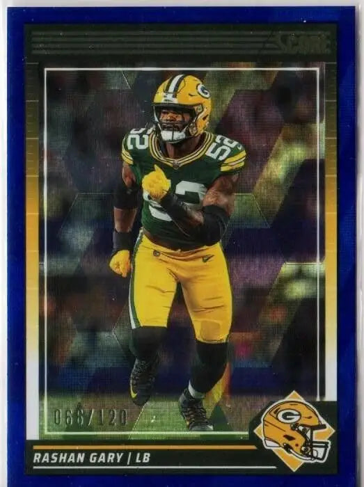 Green Bay Packers player wearing number 52 in yellow and green from Panini Score Football