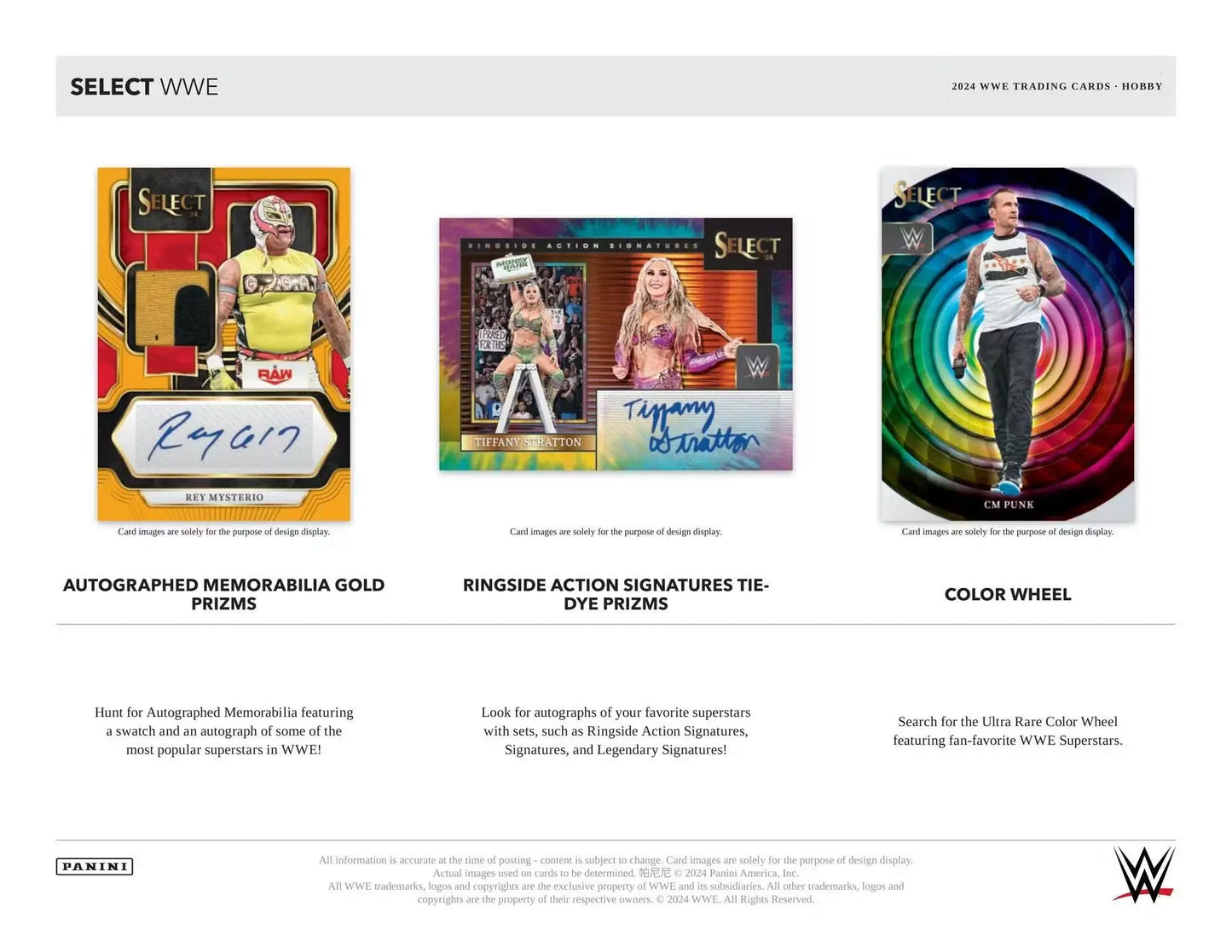 2024 Panini Select WWE Wrestling Hobby Box featuring two autographs and memorabilia card options