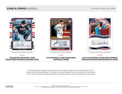 Three baseball trading cards featuring autographed USA national team players