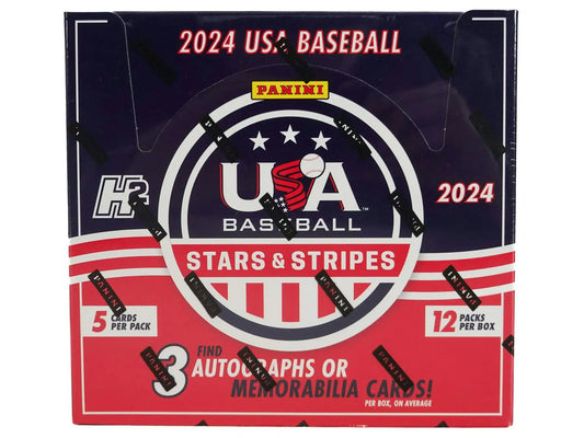 2024 Panini USA Stars & Stripes Baseball Hybrid H2 Box featuring national team memorabilia cards