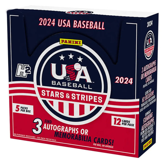 2024 Panini USA Stars & Stripes Baseball trading card box with patriotic design