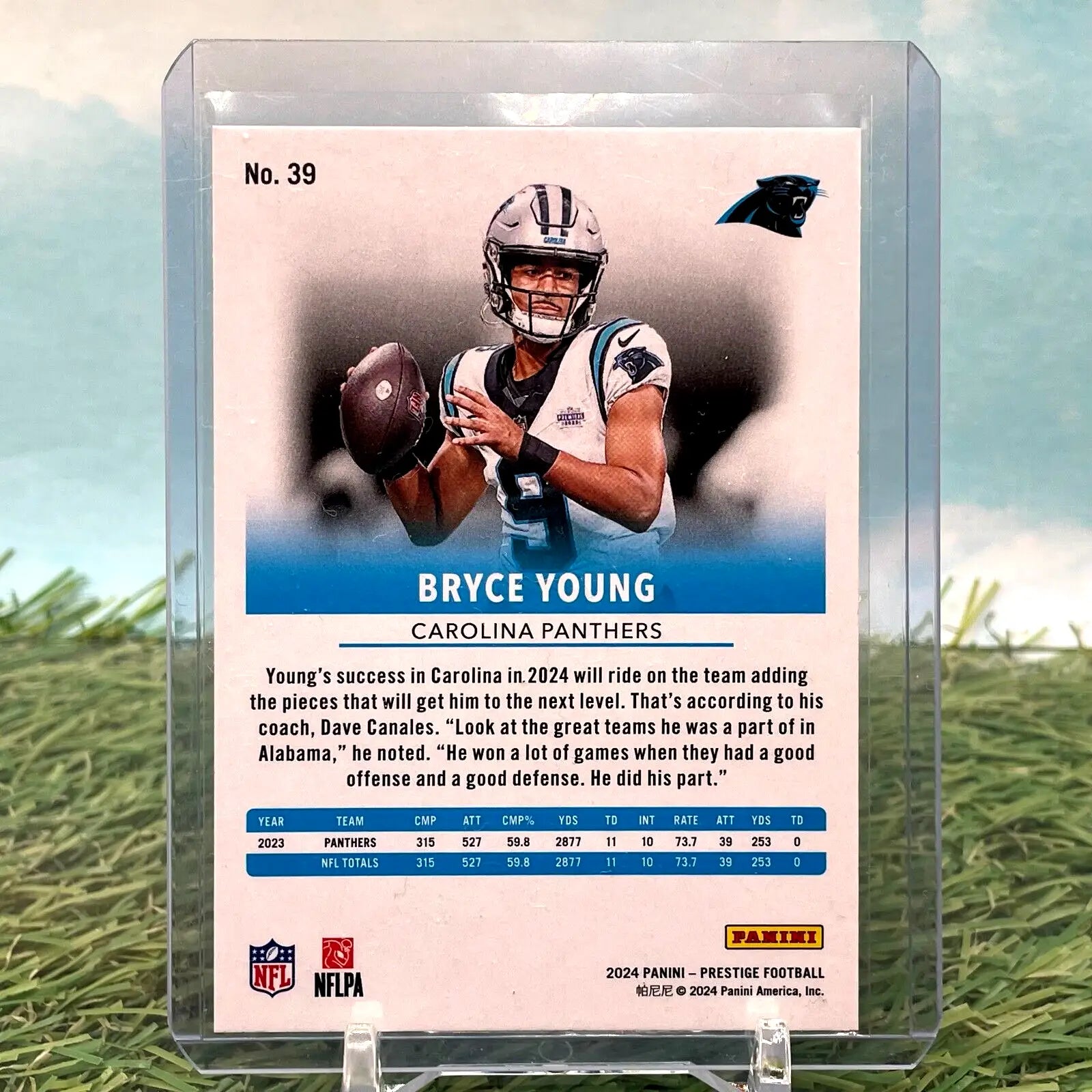 Bryce Young Prestige Football Card from 2024 Prestige Football #39 HYPER Panthers