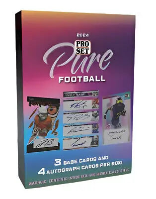 Pro Set Pure Football Hobby Box featuring premium trading cards for collectors