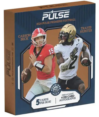 2024 Pulse Premier Football Hobby Box showcasing 2021 trading cards with college football players