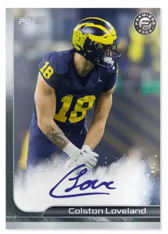 Autographed college football trading card of University of Michigan player in uniform