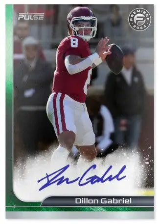 Football trading card of a player in red and white uniform, autograph included