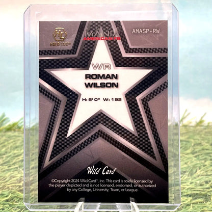 Roman Wilson Wild Card football card from 2024 Automania American FB Constitution RC