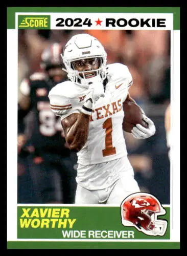 Xavier Worthy rookie card from 2024 Score 35th Anniversary showcasing original gloss