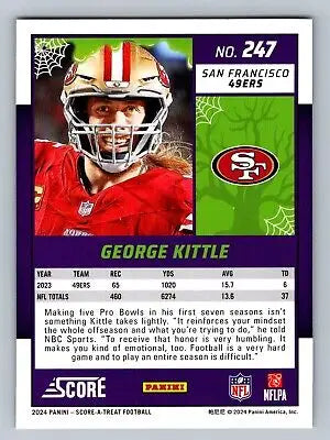 George Kittle football card from 2024 Score-A-Treat Green Bats with flat rate shipping